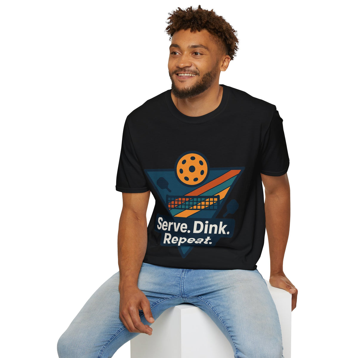 Pickleball T-Shirt — Retro Paddle & Ball Design with “Serve. Dink. Repeat.” Slogan - Trending Now - August 2026