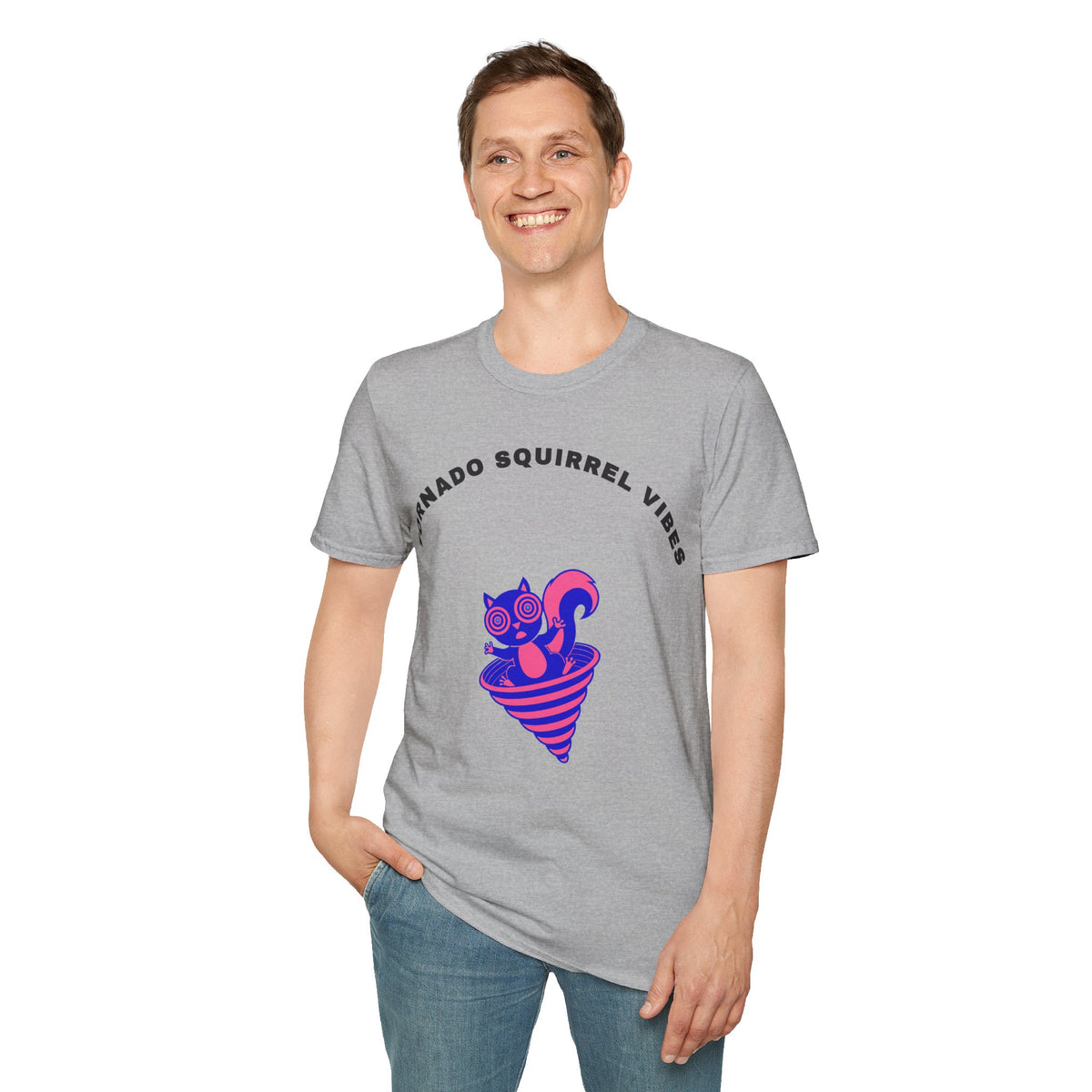 T-Shirt — Tornado Squirrel Vibes Cute Cat Cone Graphic Tee - Trending Now - September 2026