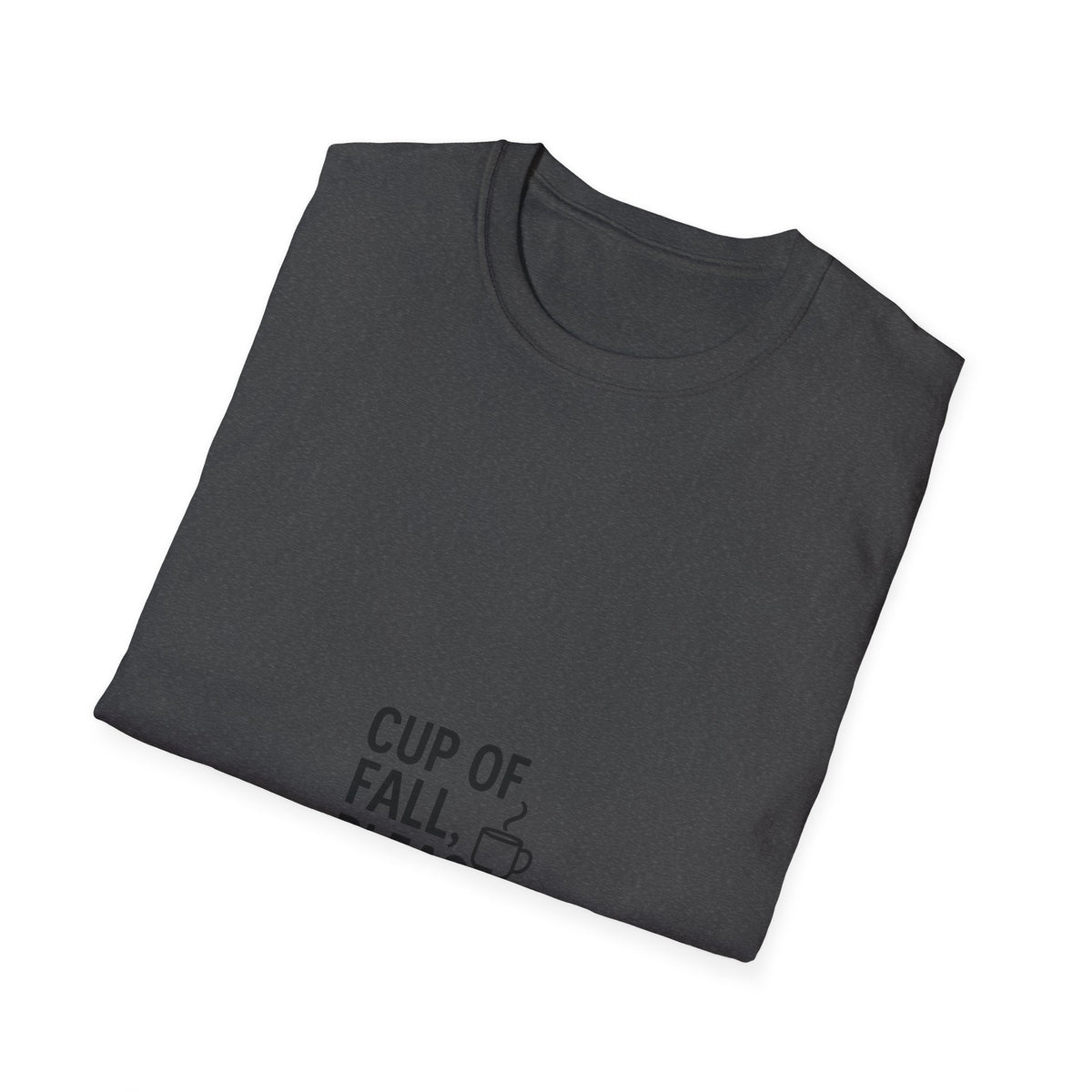 "Cup Of Fall Please" Minimalist Coffee Graphic Tee - Cozy Autumn Quote White T-Shirt - Trending Now - September 2026