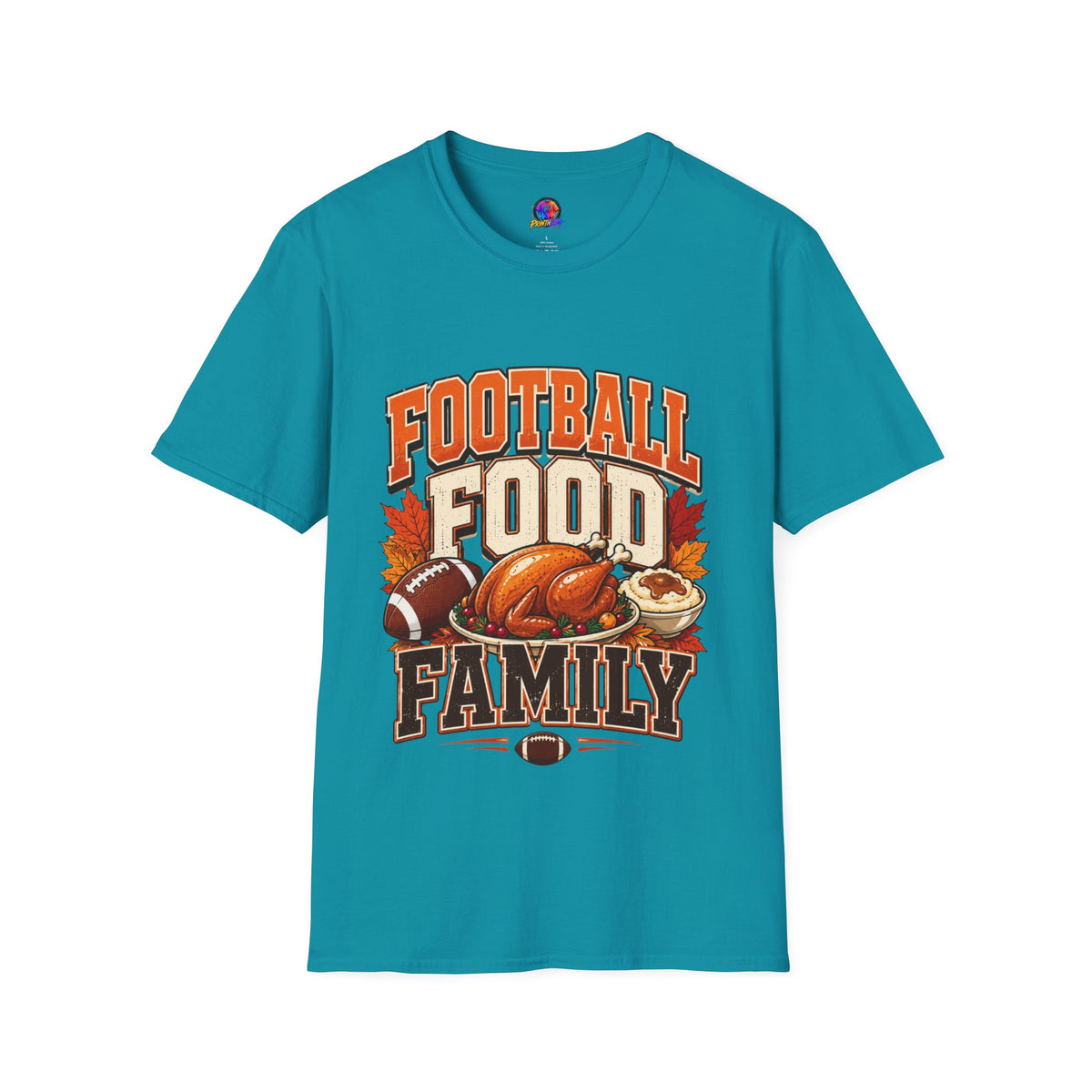 Thanksgiving T-Shirt Football Food Family T-Shirt — Thanksgiving Tailgate Tee for Fans