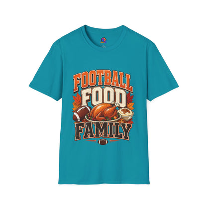 Football Food Family T-Shirt — Thanksgiving Tailgate Tee for Fans