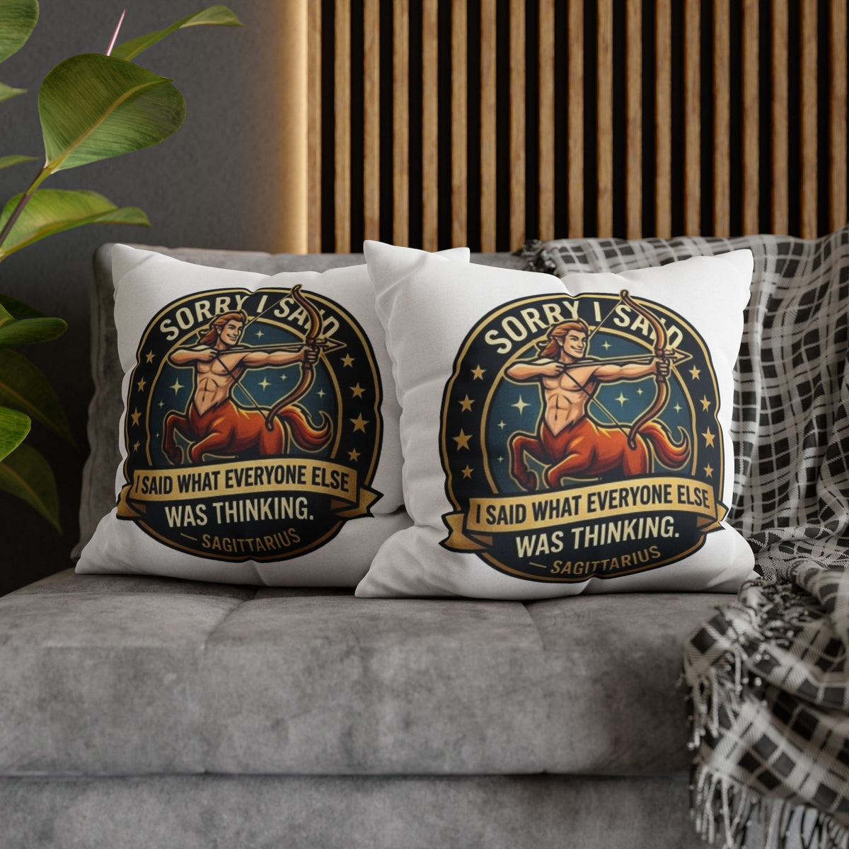 Sagittarius Throw Pillowcase— “Sorry I Said It” Zodiac Archer Decorative Pillowcase