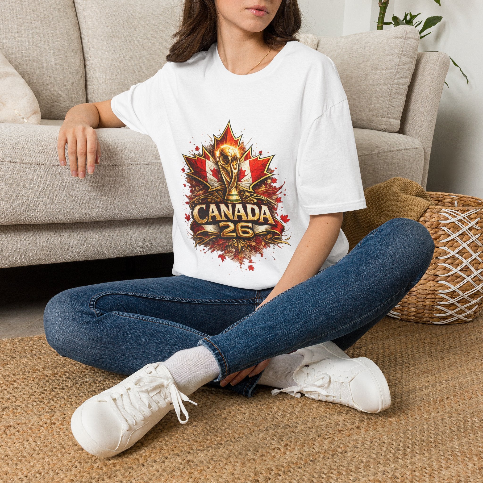 Canada World Cup T‑Shirt — Maple Leaf Soccer Trophy 26