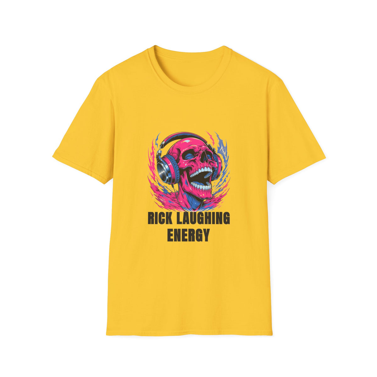 Skull Headphones T-Shirt — "Rich Laughing Energy" Graphic Tee - Trending Now - August 2026
