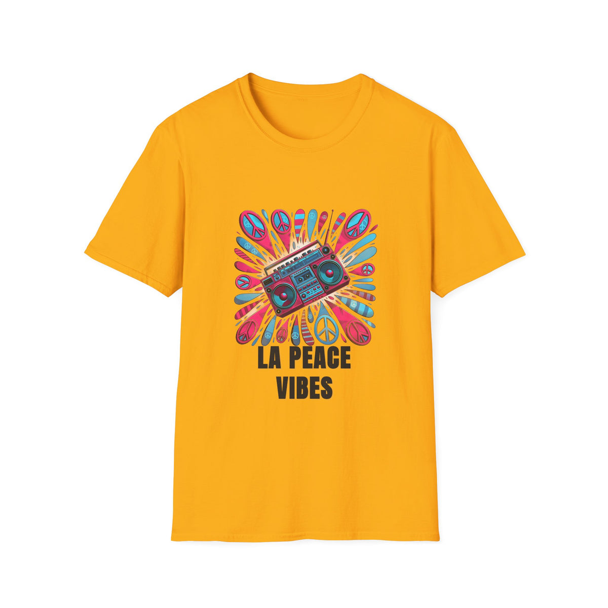 La Peace Vibes T-Shirt — Retro Boombox Peace Sign Graphic Tee - Trending Now - August 2026