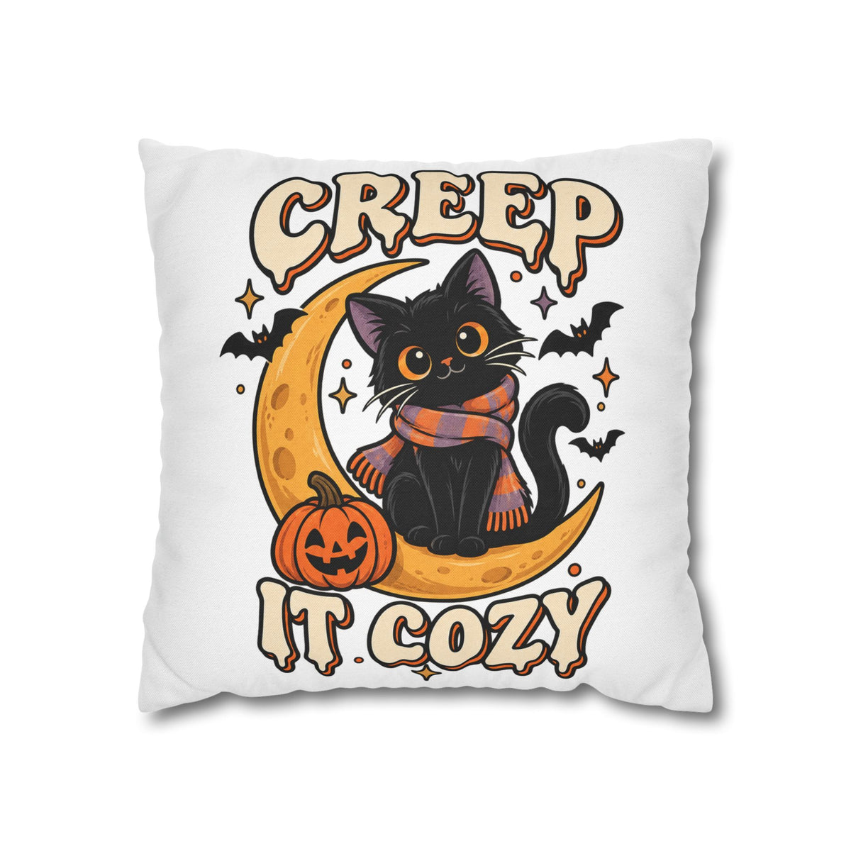 Creep It Cozy Halloween Cat Pillowcase