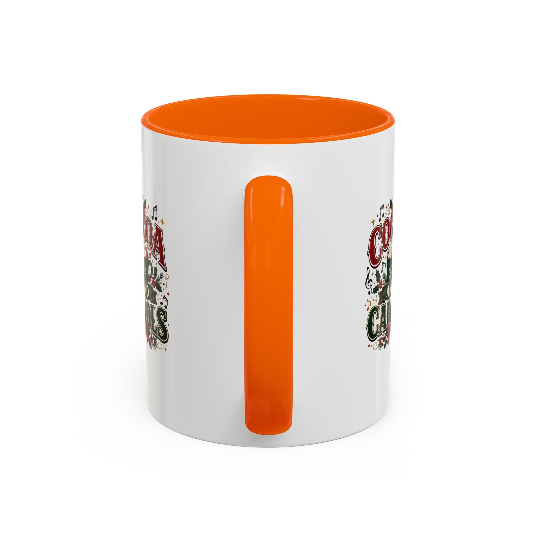Cocoa and Carols Accent Coffee Mug — Holiday Christmas Cocoa Mug