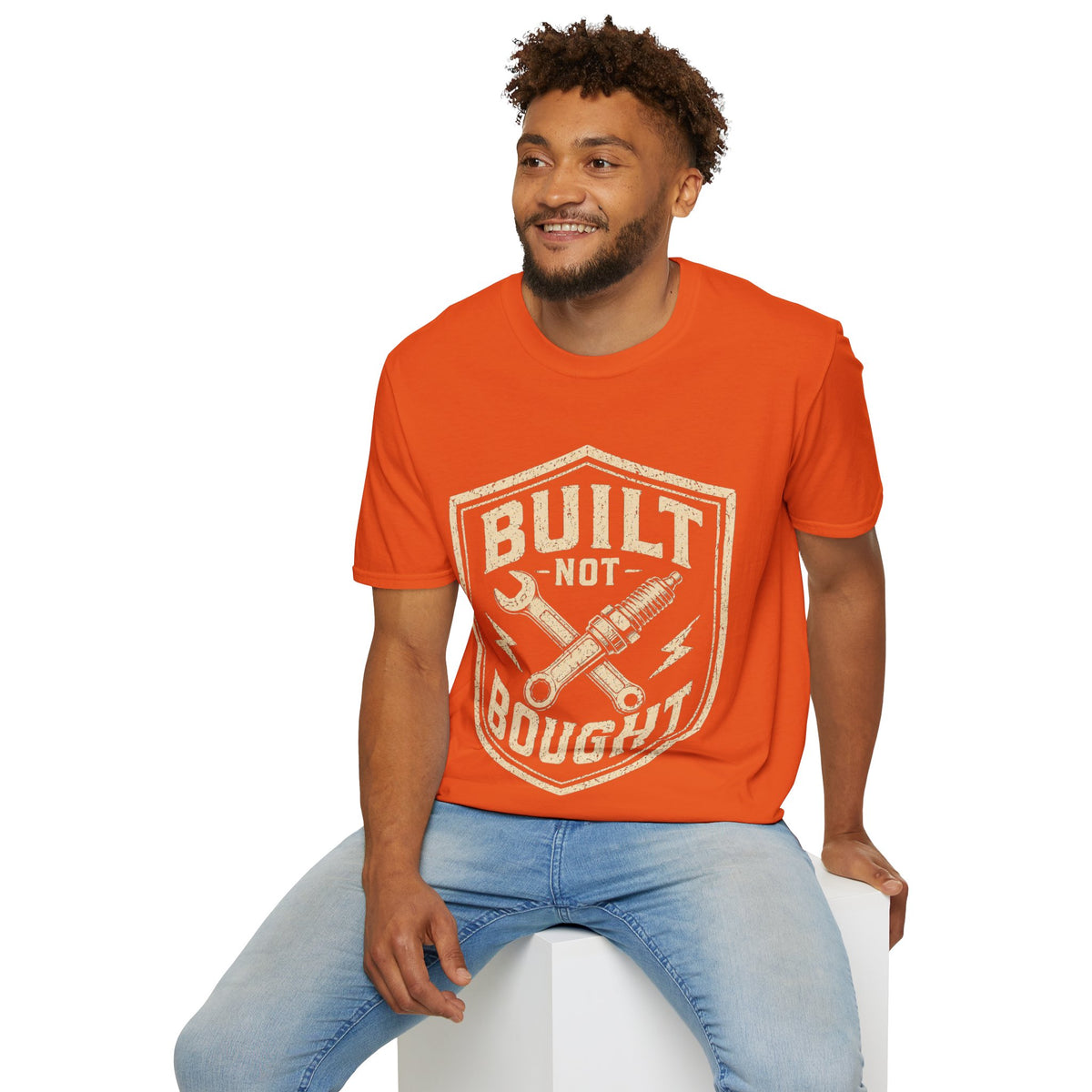 Built Not Bought T-Shirt — Vintage Mechanic Auto Repair Tee