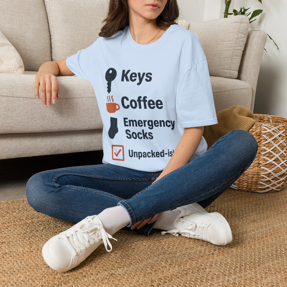 Keys, Coffee, Phone, Wallet Checklist T-Shirt — Minimal Daily Essentials Graphic Tee - Trending Now - August 2026