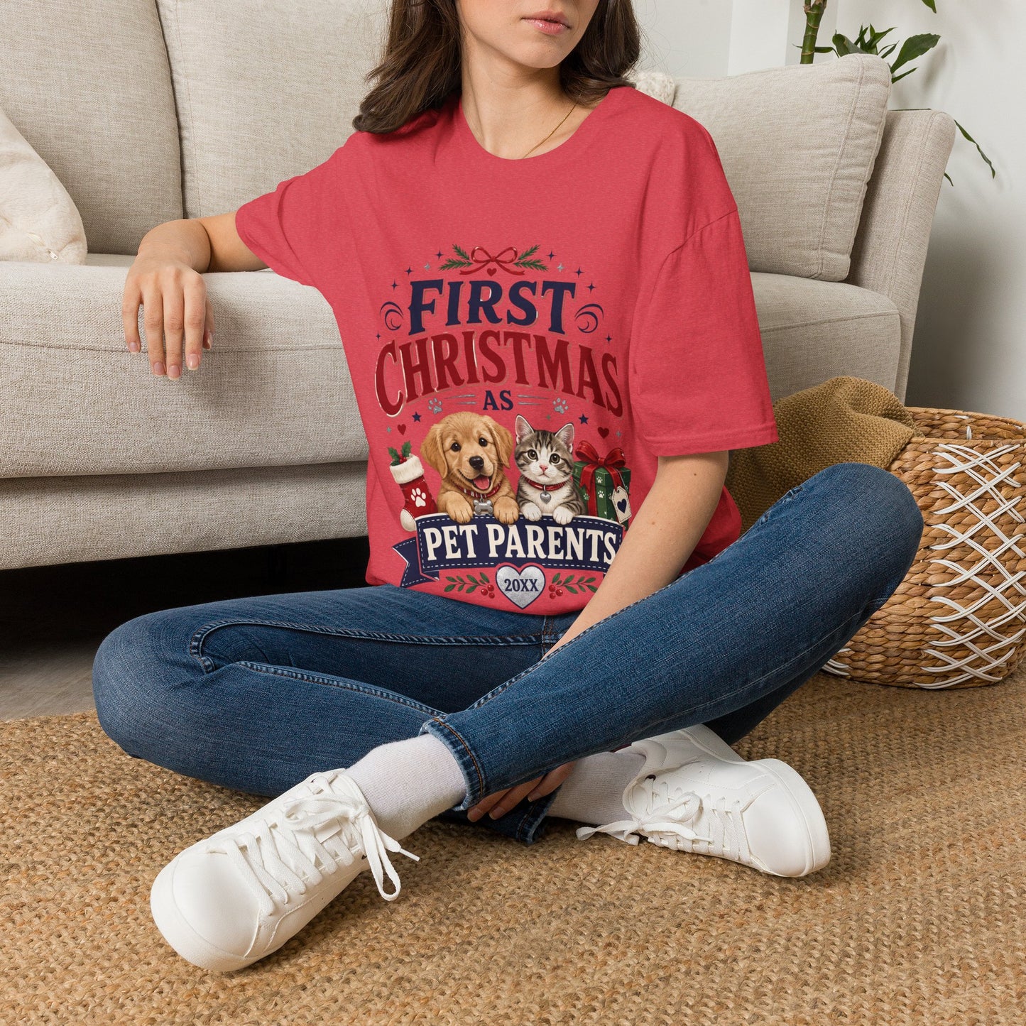 T-Shirt — "First Christmas as Pet Parents" Holiday Tee
