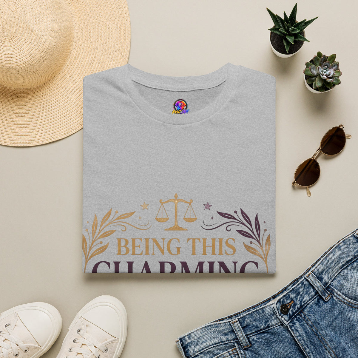Being This Charming Libra T-Shirt – 'Being This Charming Is Exhausting' Zodiac Tee