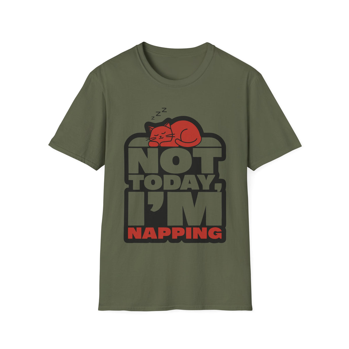 Not Today I'm Napping Orange Cat Tee - Funny Lazy Kitten Bubble Graphic T-Shirt - Trending Now - September 2026