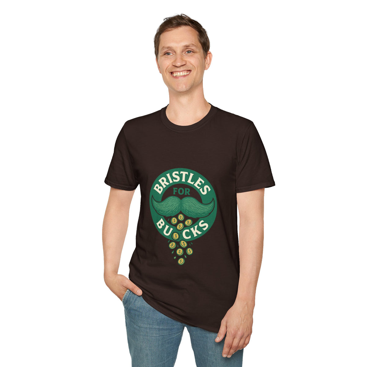 Bristles for Bucks T‑Shirt — Vintage Green Charity Donation Logo Tee - Trending Now - October 2026
