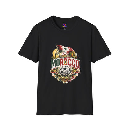 Morocco Soccer T-Shirt — Vintage Flag & Lion Football Tee
