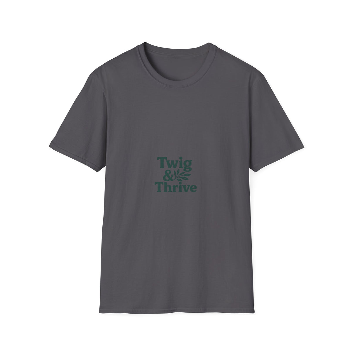 "Twig & Thrive" Minimalist Botanical Tee - Aesthetic Clean Plant Slogan White T-Shirt - Trending Now - September 2026