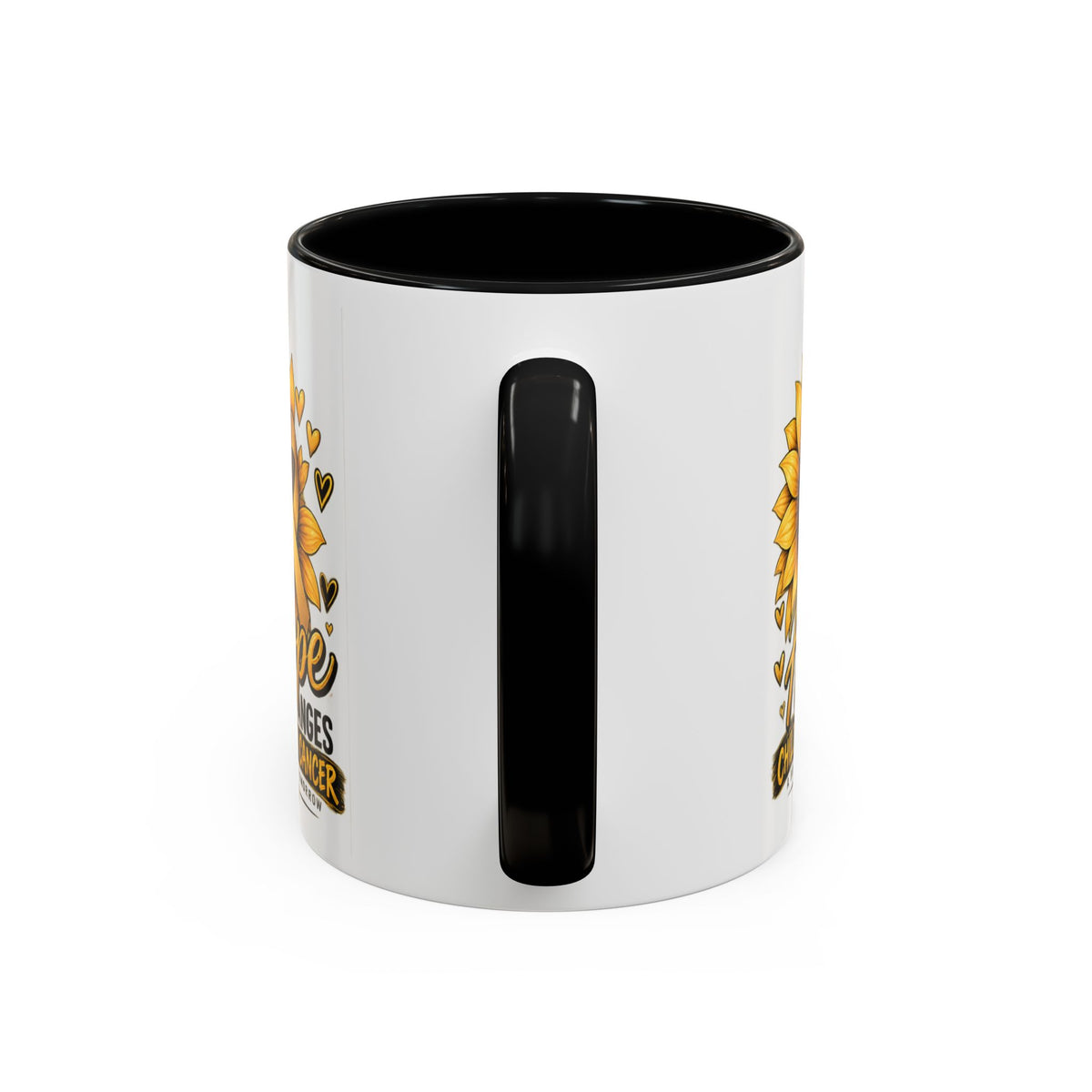 Hope Changes Childhood Cancer Mug – Gold Ribbon Sunflower Accent Coffee Cup (11/15oz)