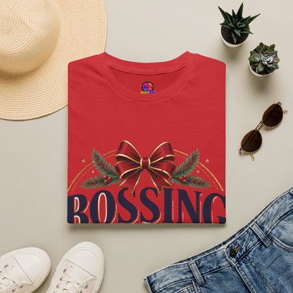 Christmas “Bossing Through Christmas” T‑Shirt — Funny Holiday Boss Gift