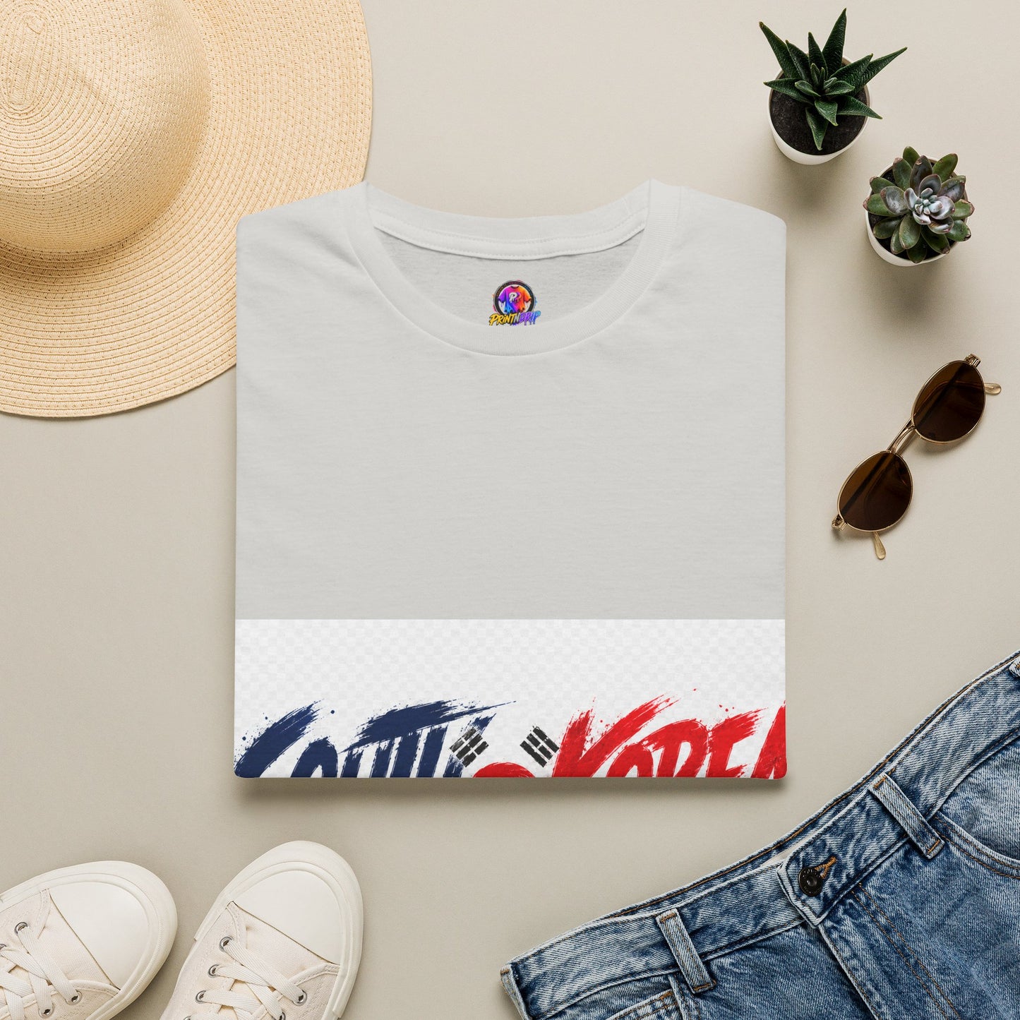 South Korea Flag Brushstroke T-Shirt — Patriotic Korean Travel Tee