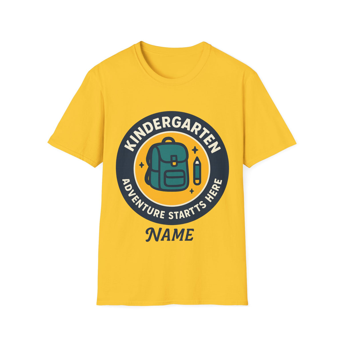 Kindergarten Teacher T‑Shirt – 'Kindergarten' Backpack Badge Design - Trending Now - August 2026