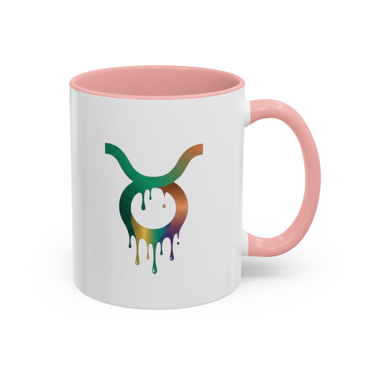 Taurus Drip Zodiac Coffee Mug — Colorful Taurus Symbol Accent Mug