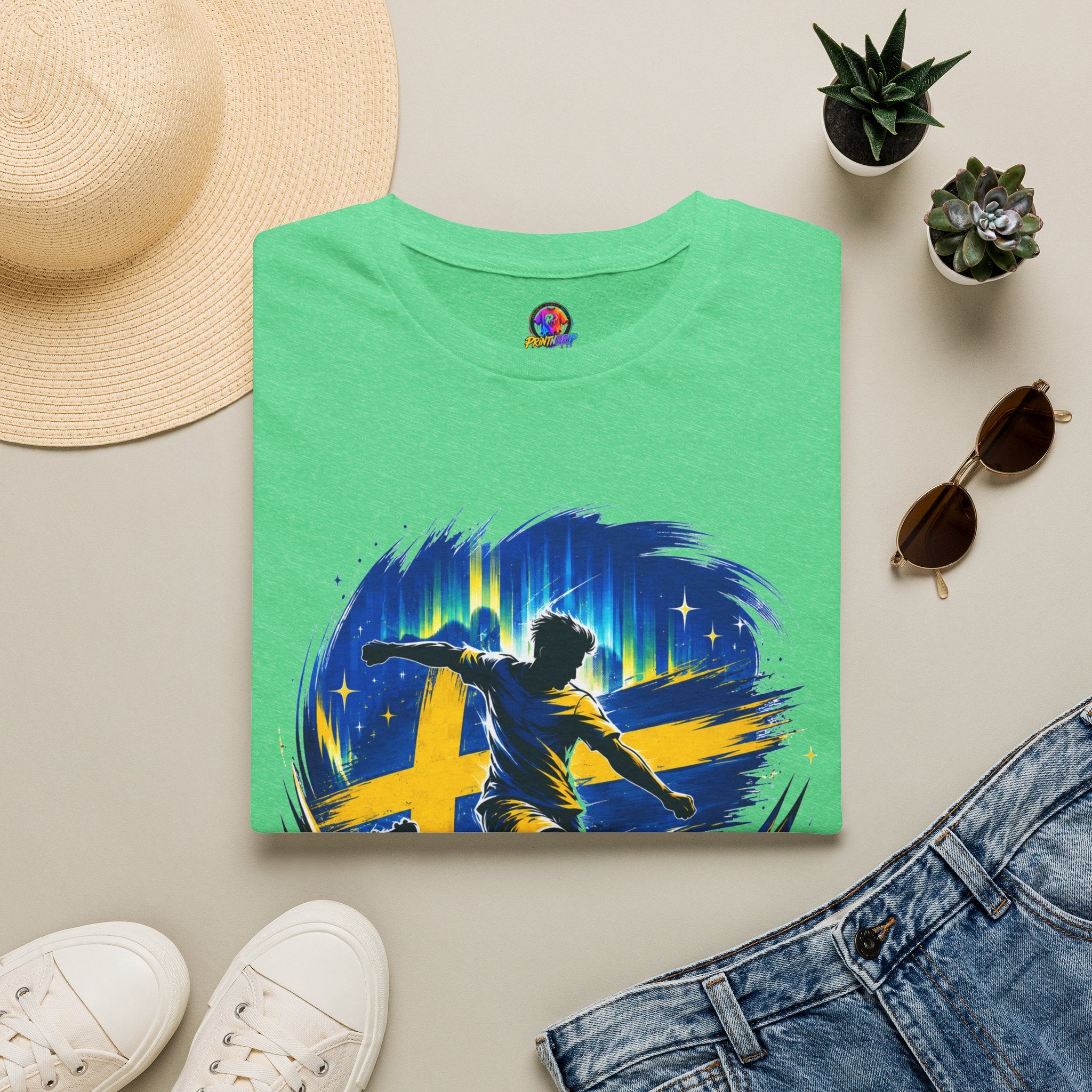 Sweden Nordic Thunder Soccer T-Shirt — Sweden Football Fan Tee