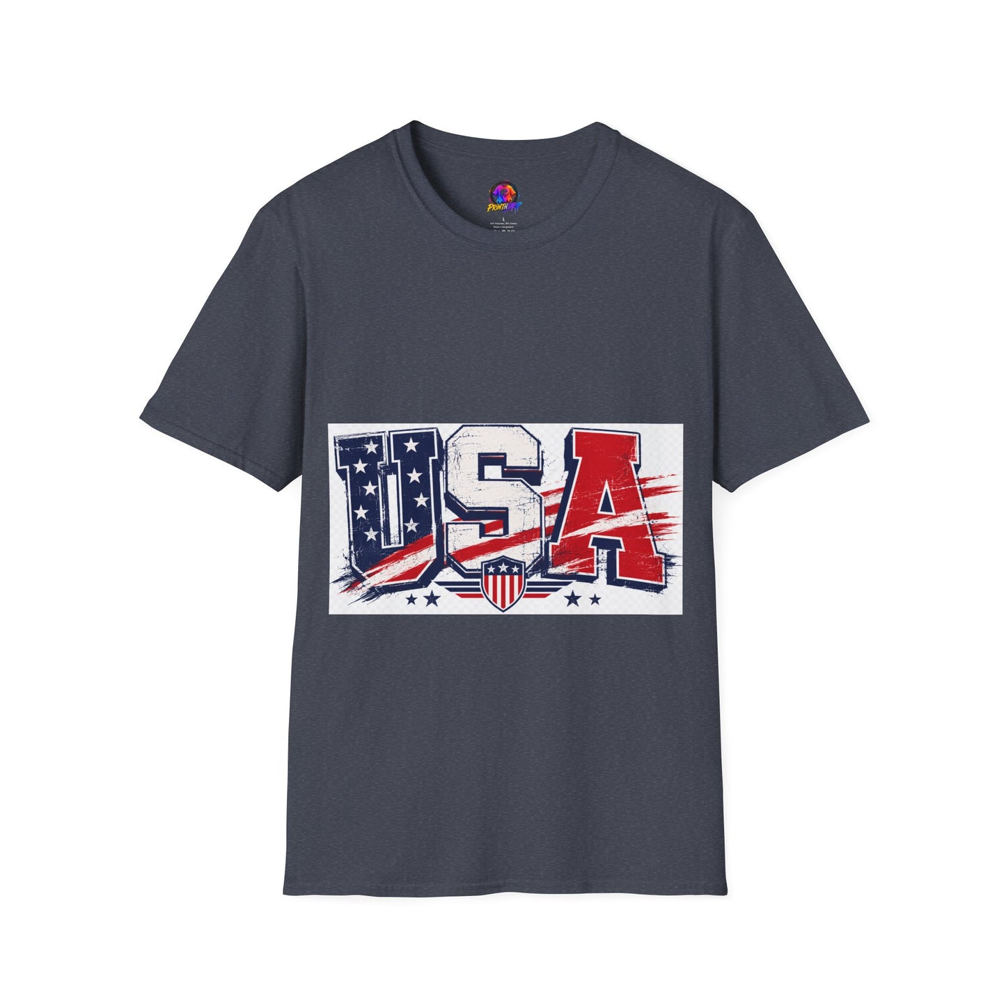 USA Flag Graphic T-Shirt — Patriotic Red White & Blue Tee