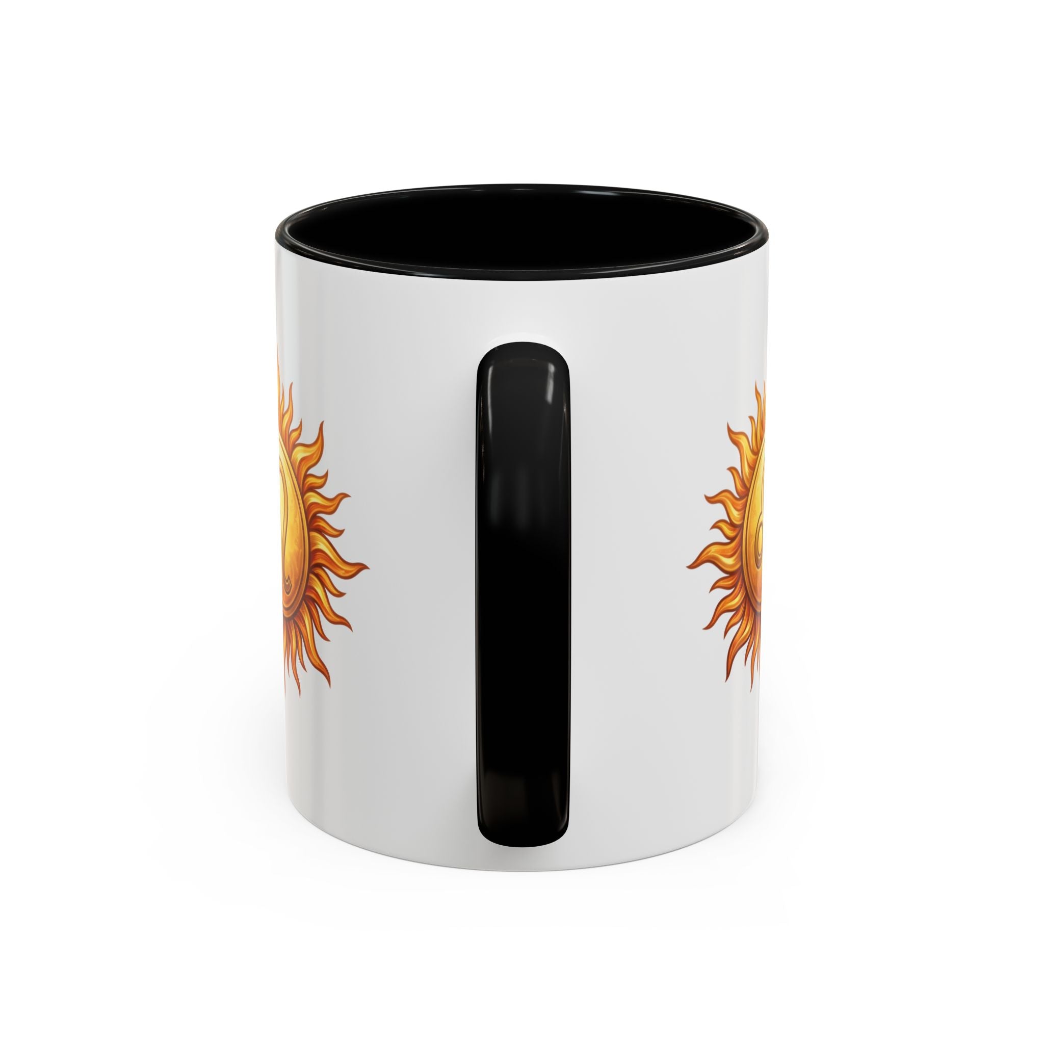 Leo Zodiac Sun Coffee Mug — Astrology Gift, Bold Sun & Leo Symbol Accent Mug