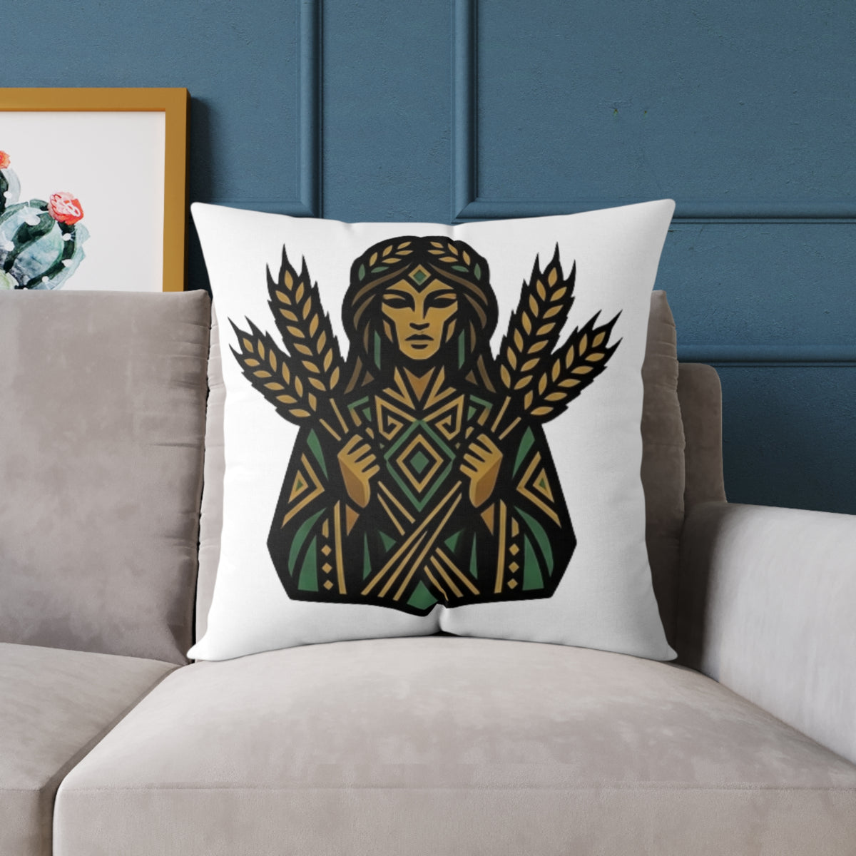 Virgo Zodiac Harvest Astrological Square Poly Canvas Pillow