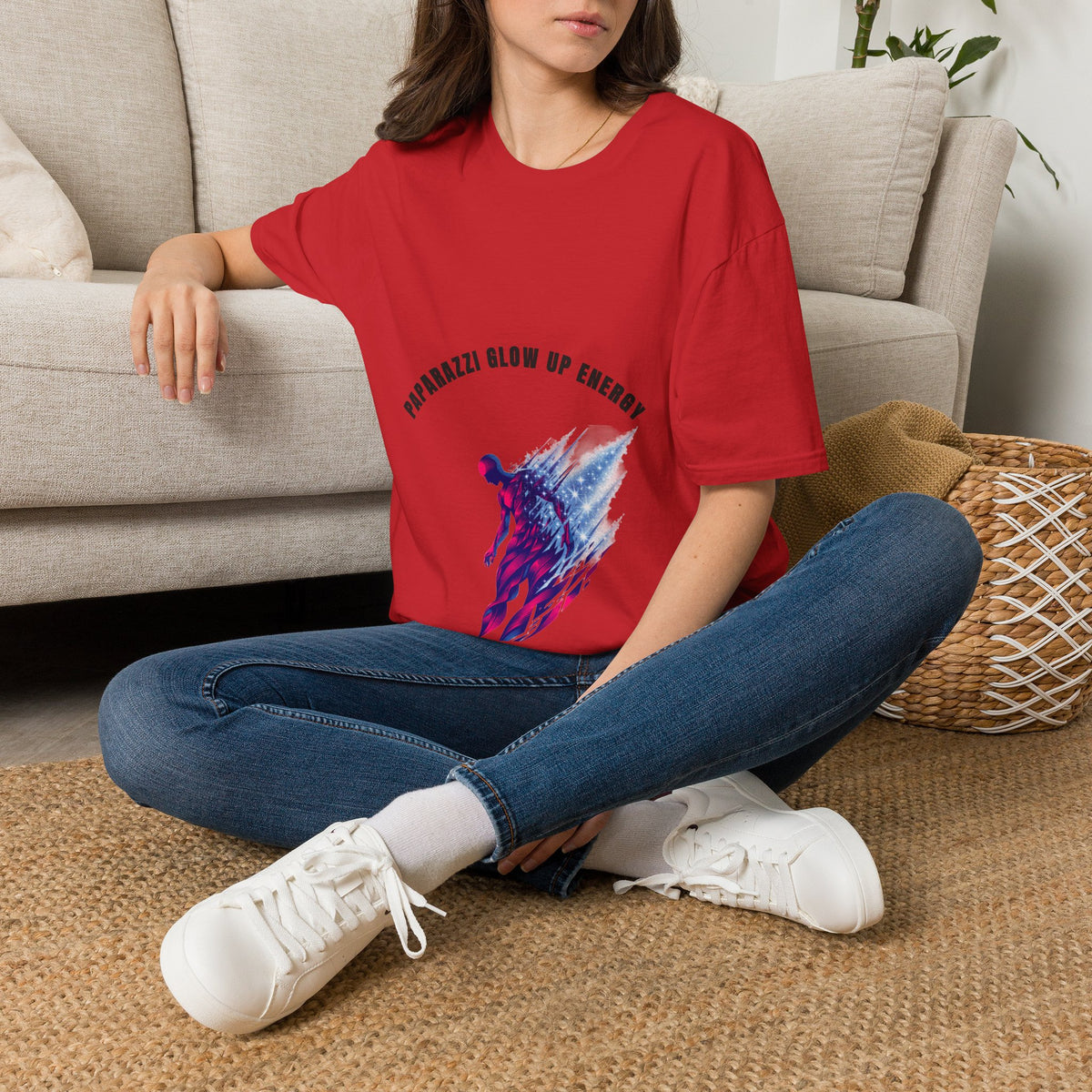 Paparazzi Glow Up Energy Running Athlete Arched Typography White Graphic Tee - Trending Now - September 2026