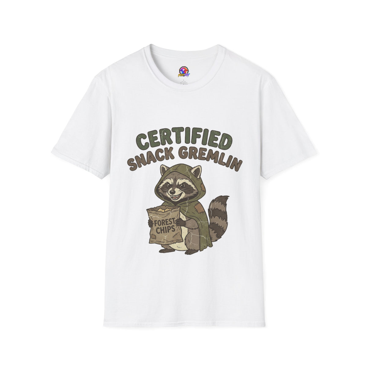 Certified Snack Gremlin T-Shirt — Funny Raccoon Snack Lover Tee