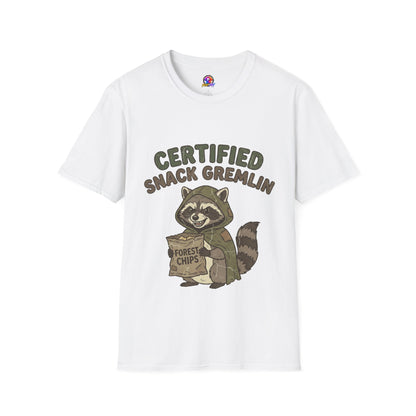 Certified Snack Gremlin T-Shirt — Funny Raccoon Snack Lover Tee