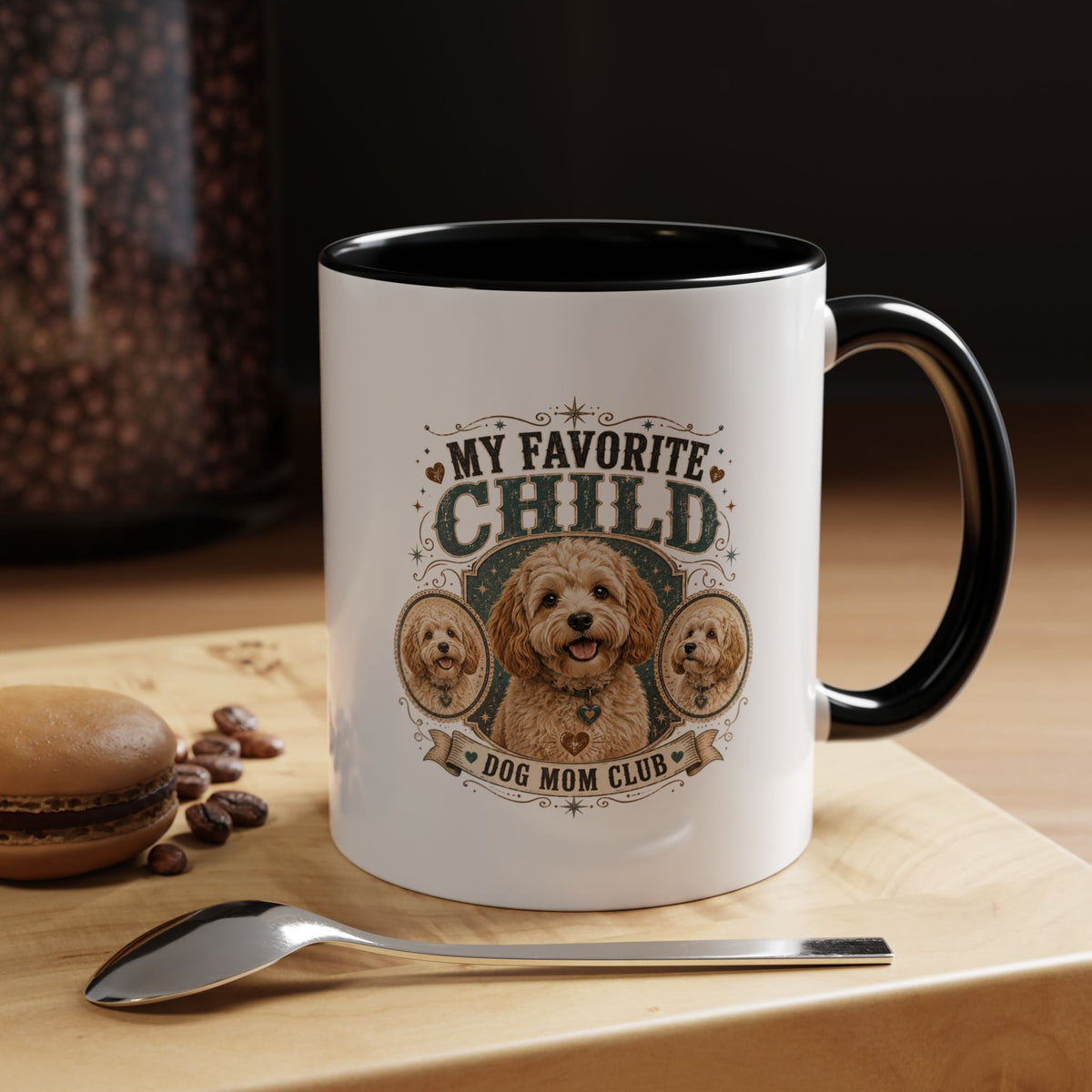Milo Bailey Dog Dad Mom Dog Mom Coffee Mug — “My Favorite Child” Doodle Dog Portrait Accent Mug
