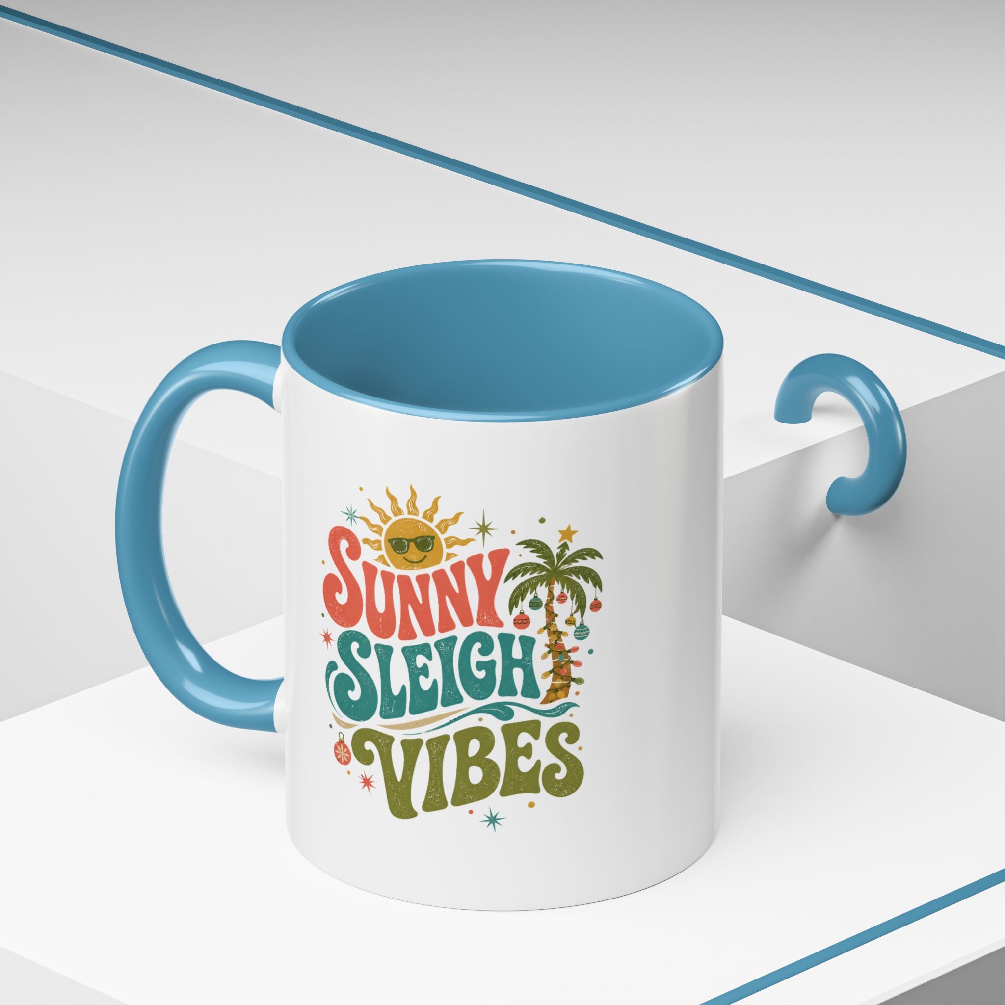 Modern Day Christmas Sunny Sleigh Vibes Coffee Mug