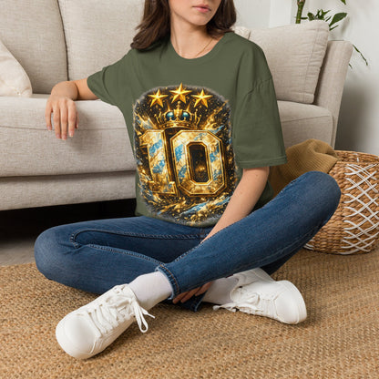 Argentina, MESSI #10 T-Shirt — Gold Crown '10' Victory Graphic Tee