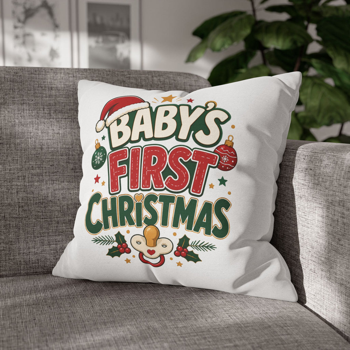 Baby's First Christmas Pillowcase — Festive Holiday Nursery Decor
