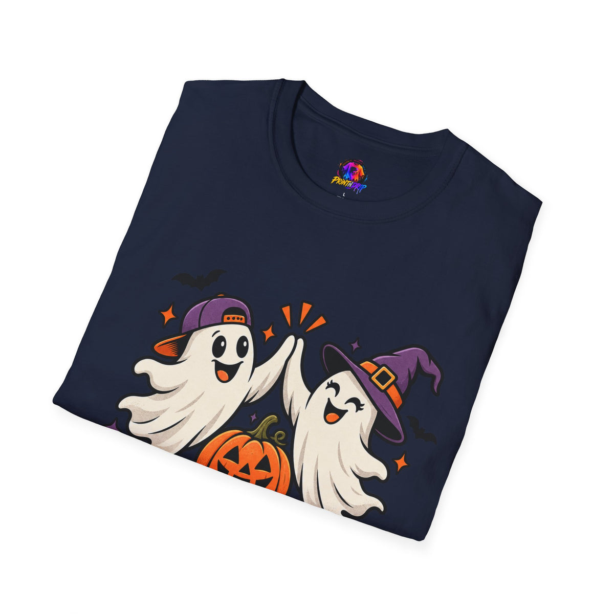 Boo Crew Halloween T-Shirt — Cute Ghosts & Pumpkin Graphic
