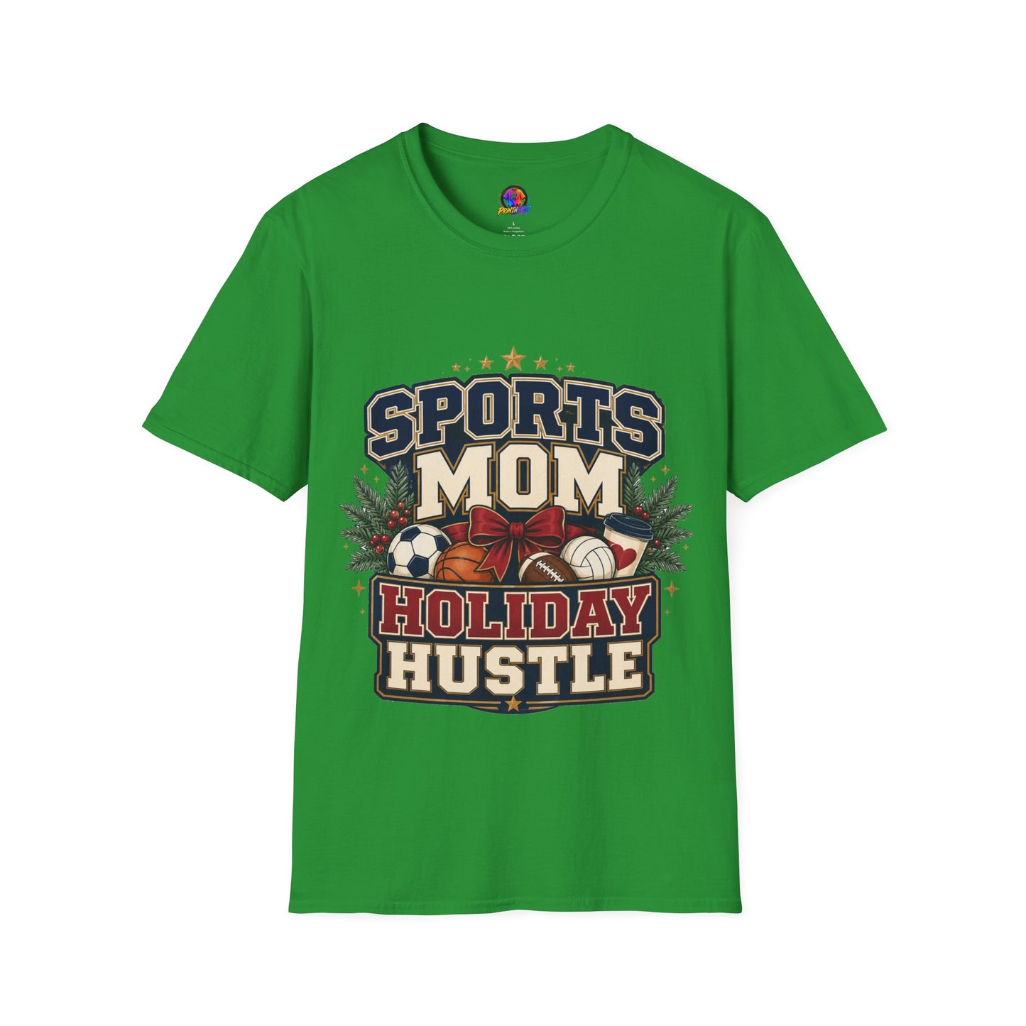 Sports Mom T‑Shirt — "Holiday Hustle" Athletic Mom Tee