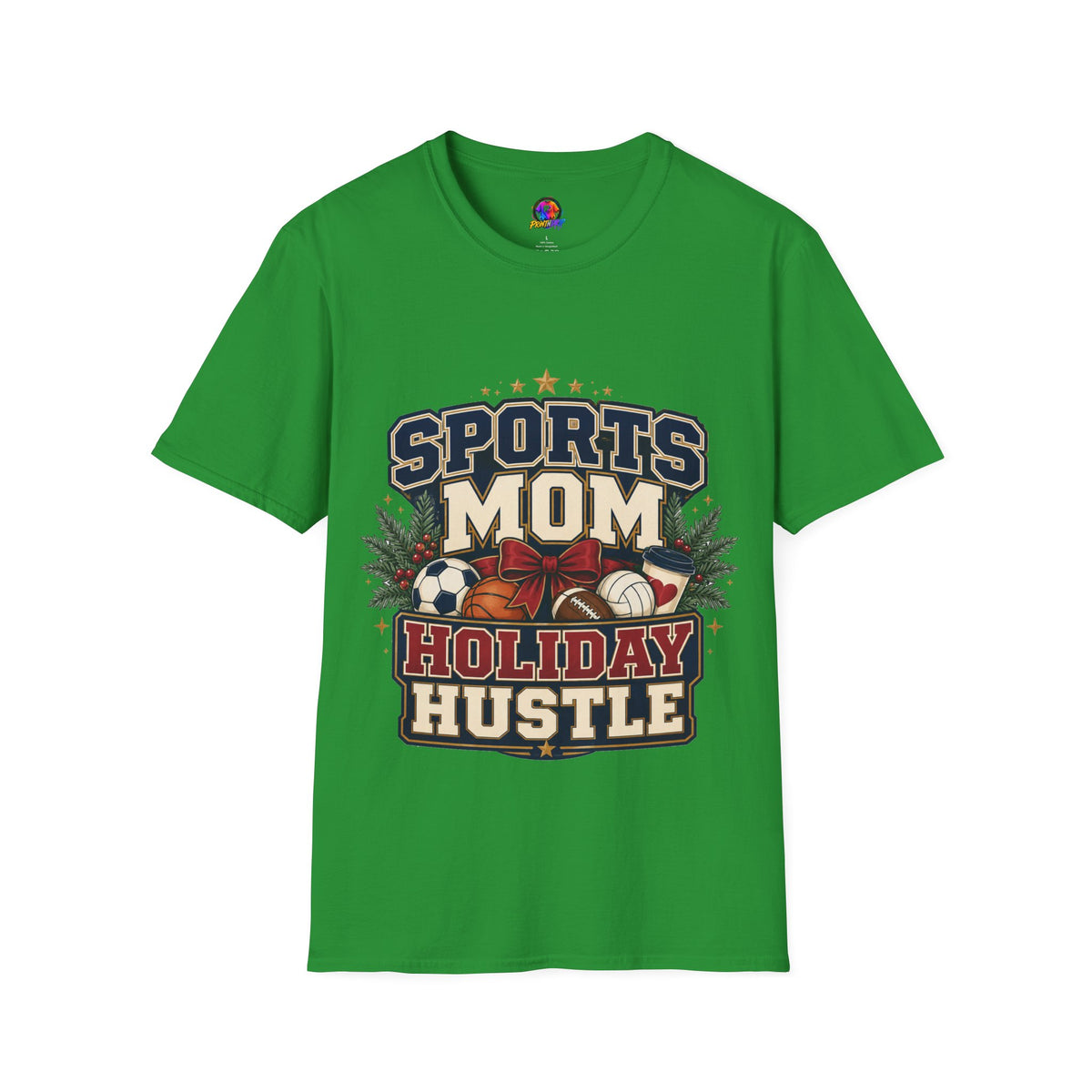 Sports Mom T‑Shirt — "Holiday Hustle" Athletic Mom Tee