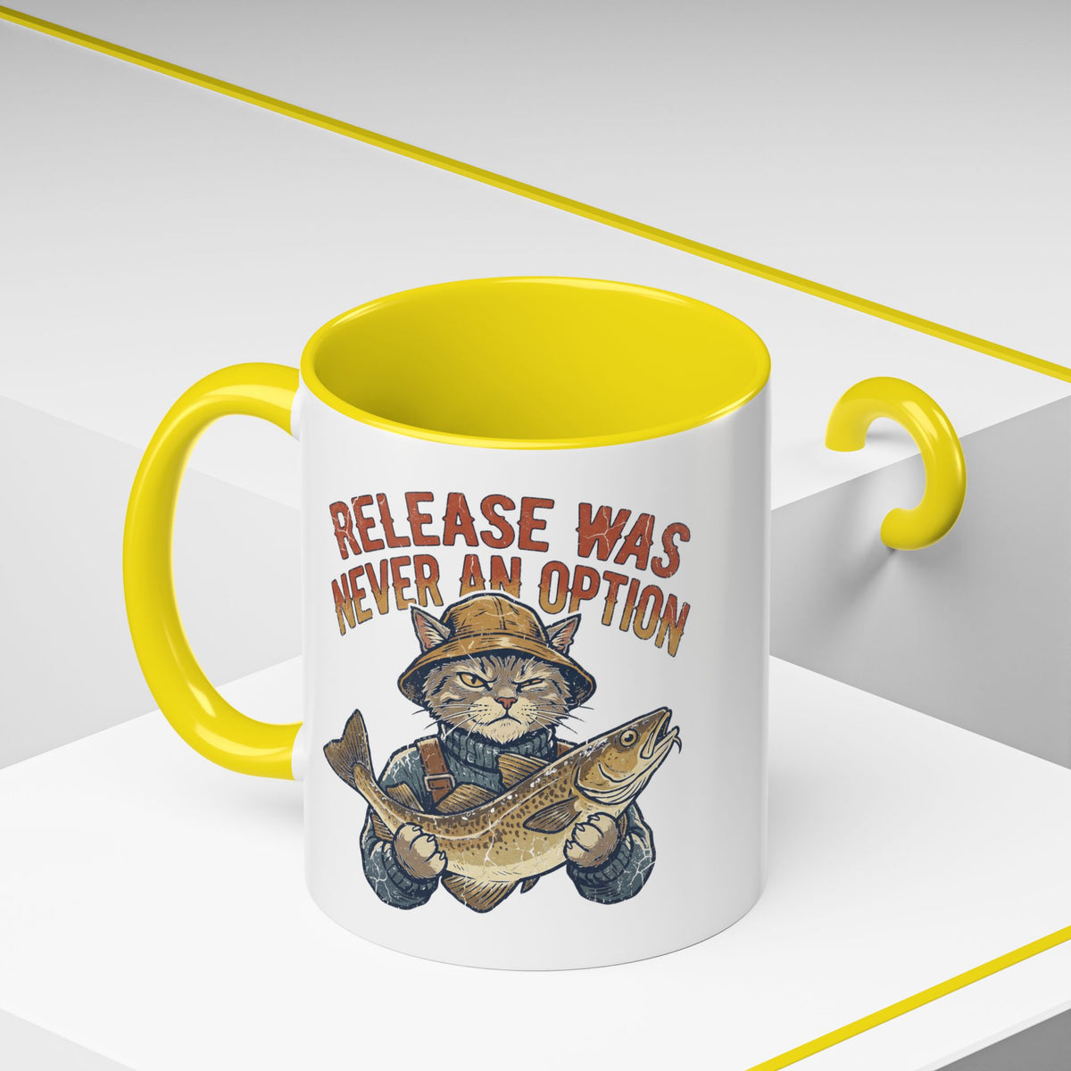 "Release Was Never An Option" Funny And Witty Accent Coffee Mug (11, 15oz)