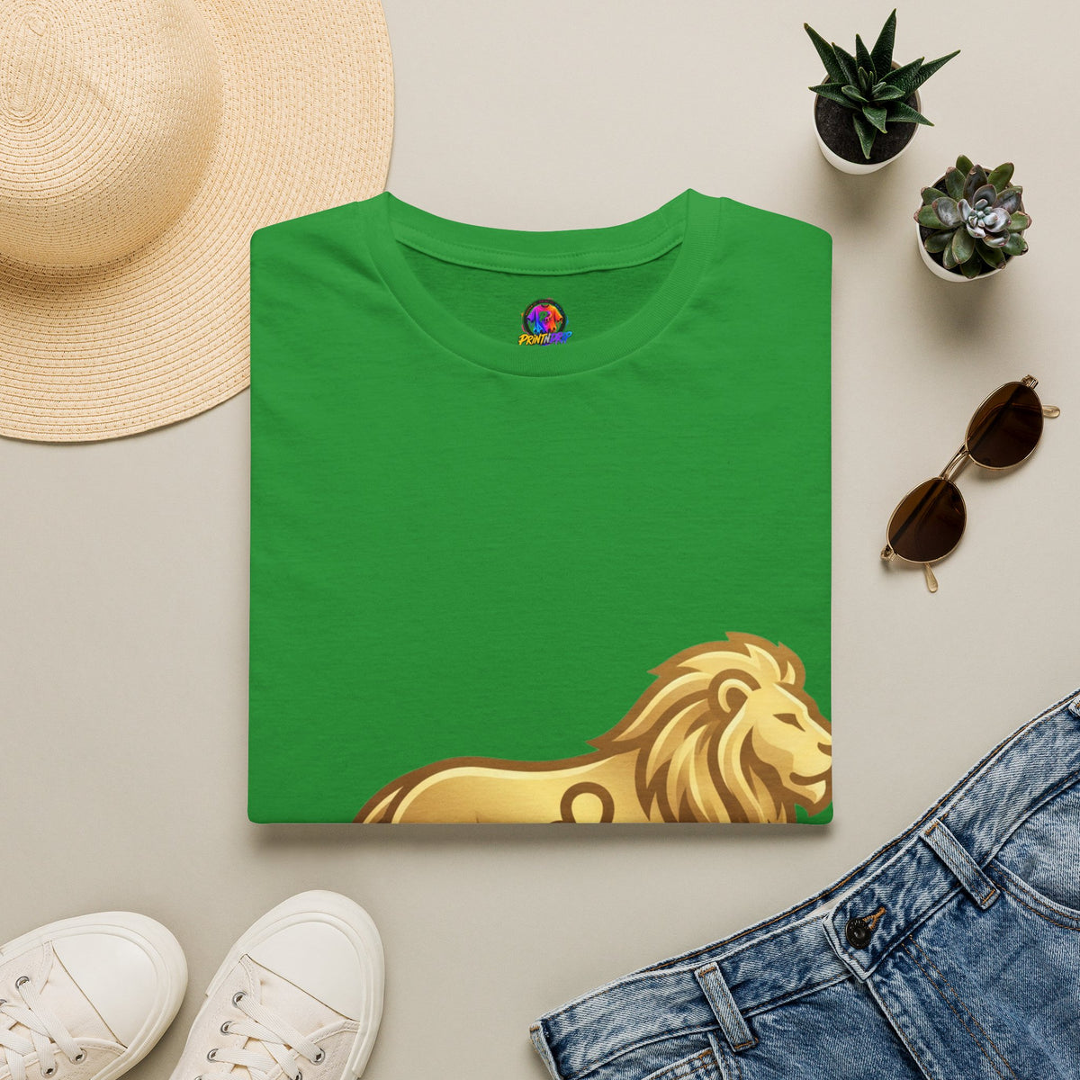 Leo Zodiac Lion T-Shirt — Gold Astrology Tee for Leo Birthdays & Zodiac Fans