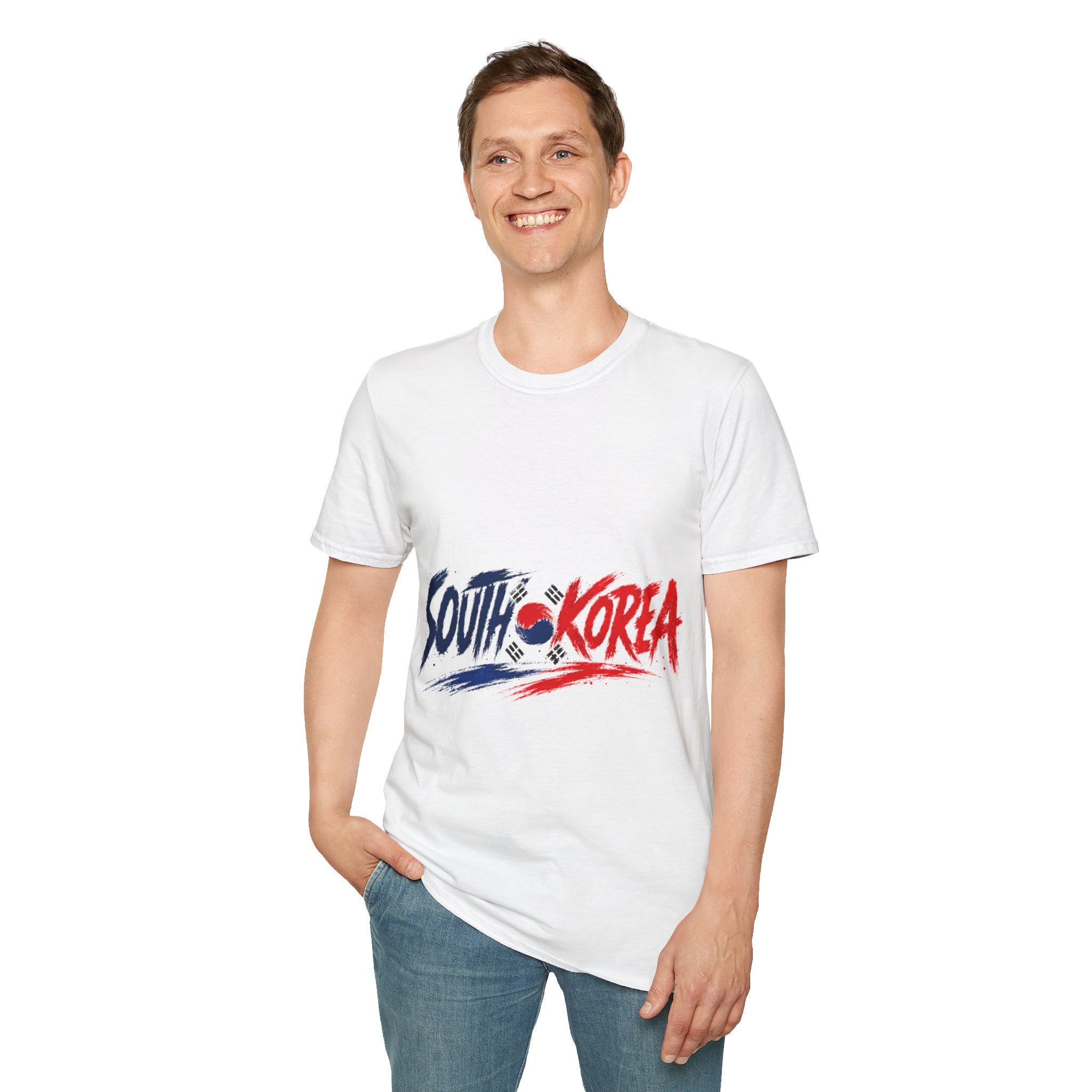 South Korea Flag Brushstroke T-Shirt — Patriotic Korean Travel Tee