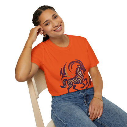 Goat Tribal Graphic T-Shirt — Bold Goat Illustration Tee