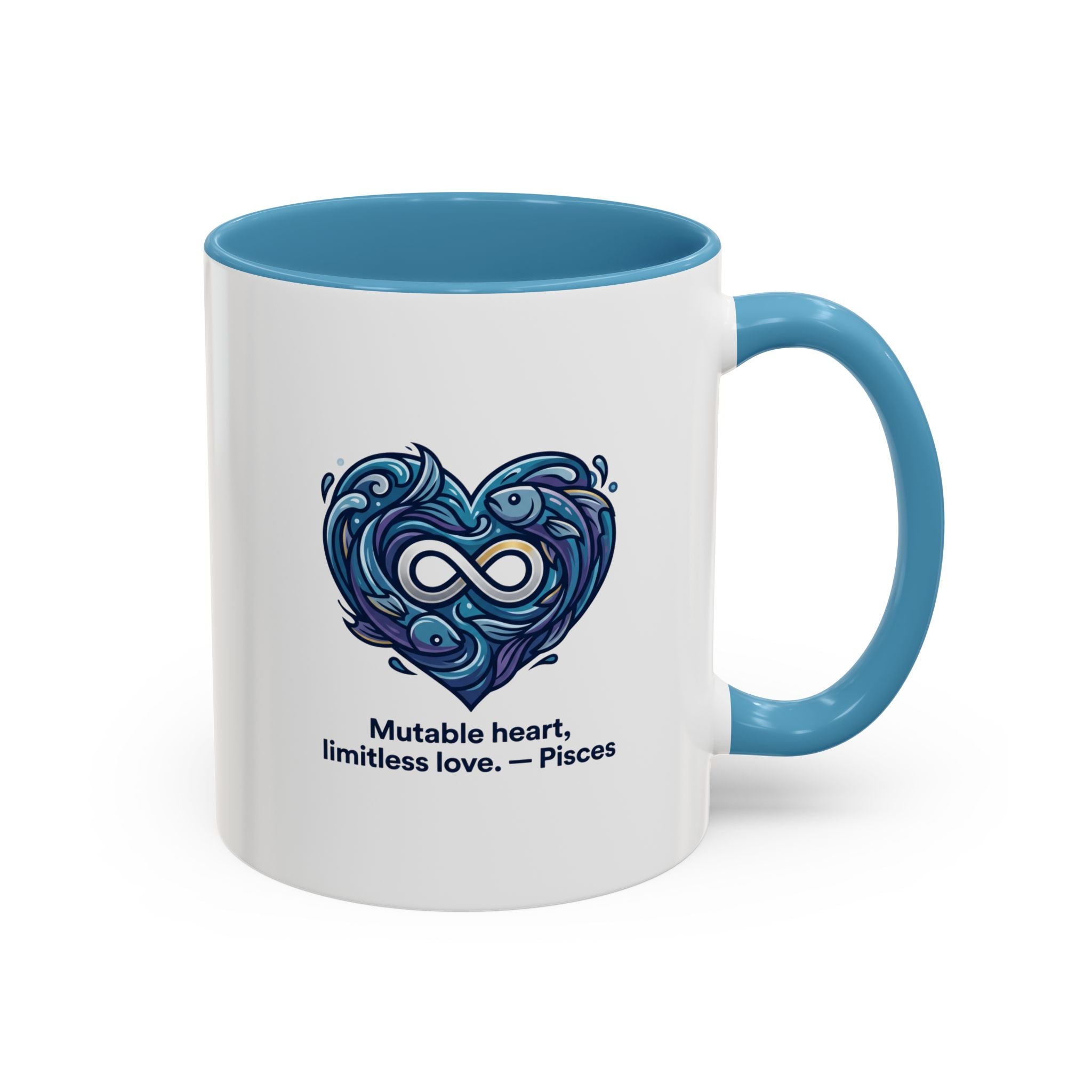 Pisces Heart Coffee Mug — "Mutable heart, limitless love" Zodiac Gift