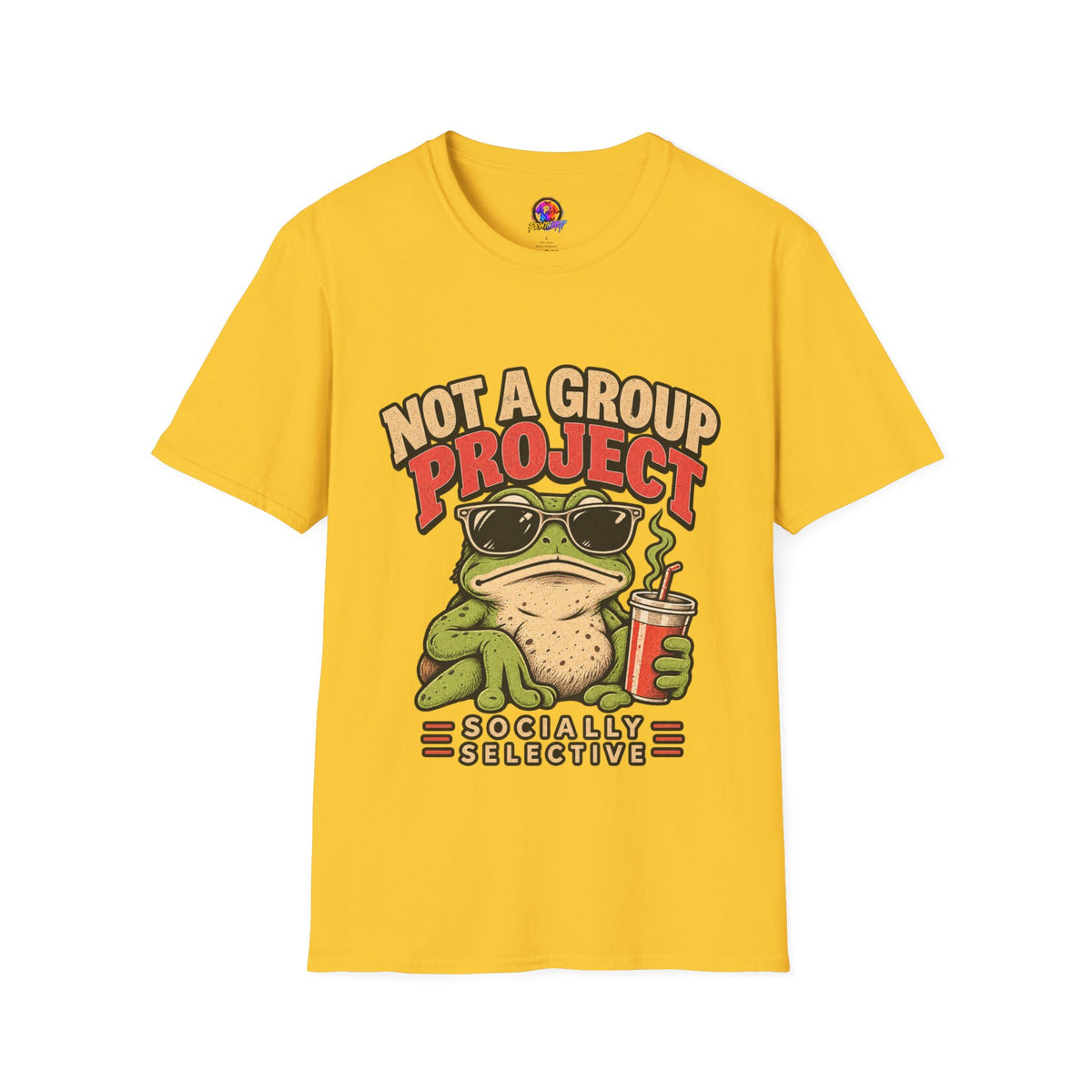 Not a Group Project Frog T-Shirt — "Socially Selective" Funny Introvert Tee