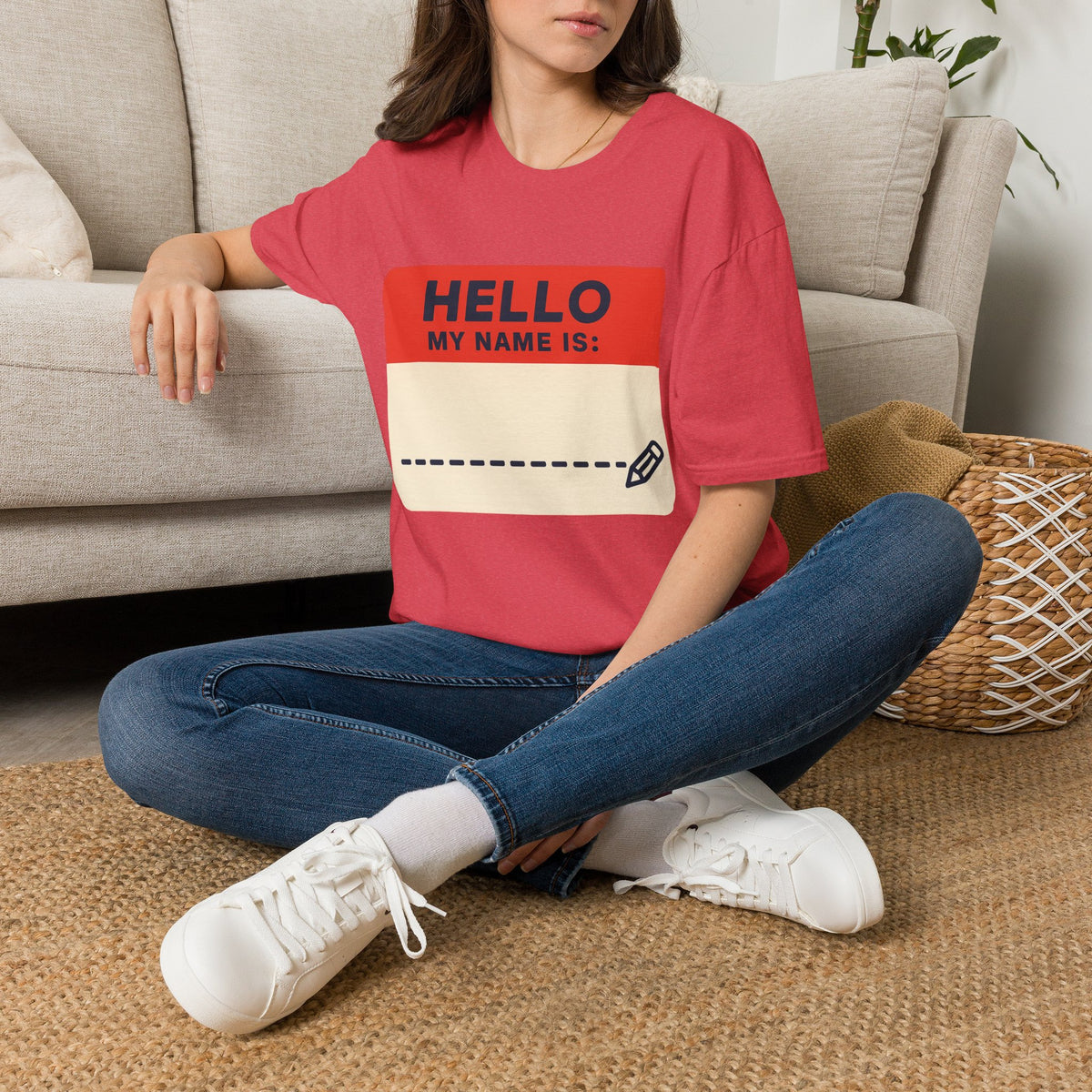 Hello My Name Is Name Tag T-Shirt — Funny Novelty Graphic Tee - Trending Now - August 2026