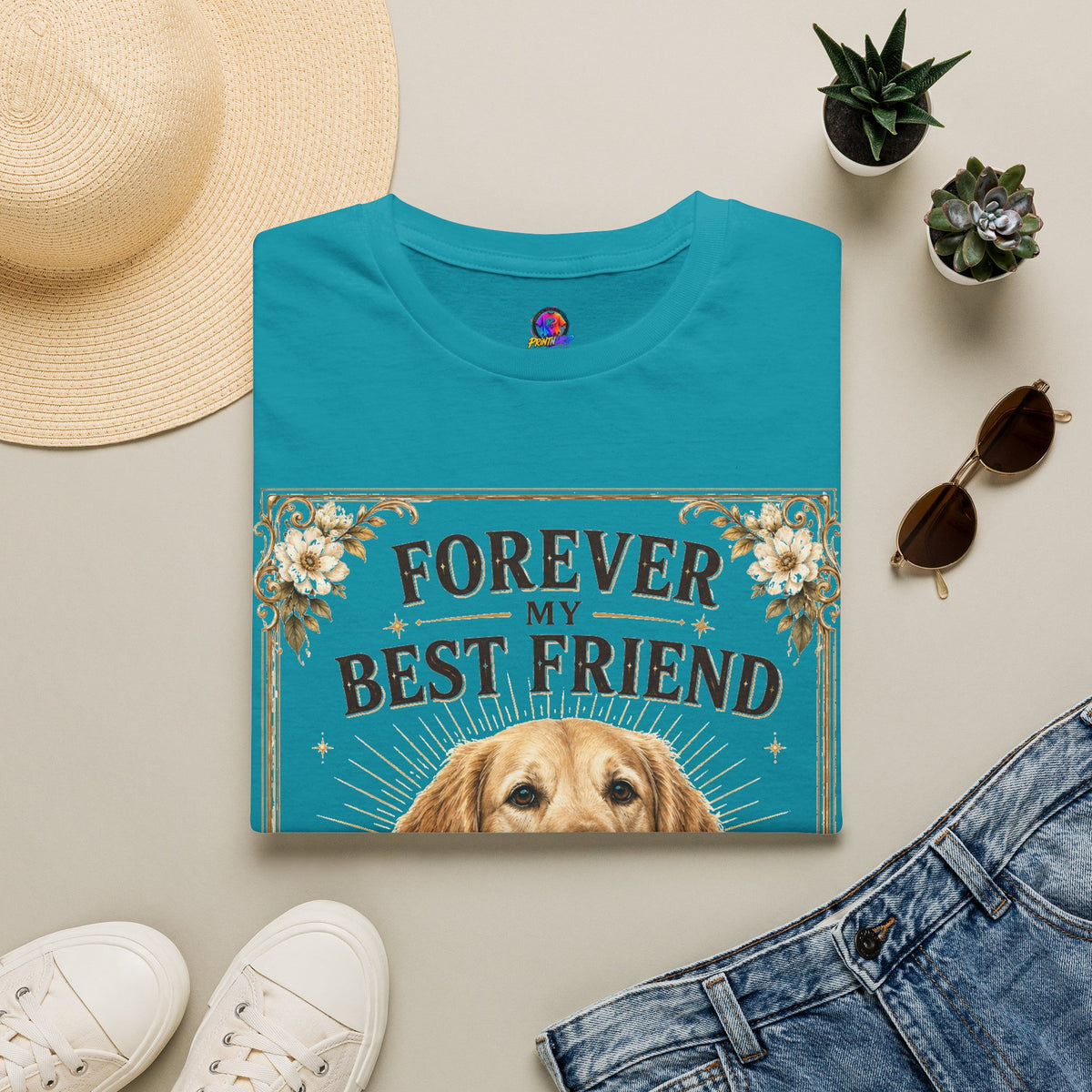 Forever My Best Friend Dog T-Shirt — Personalized Golden Retriever Tribute