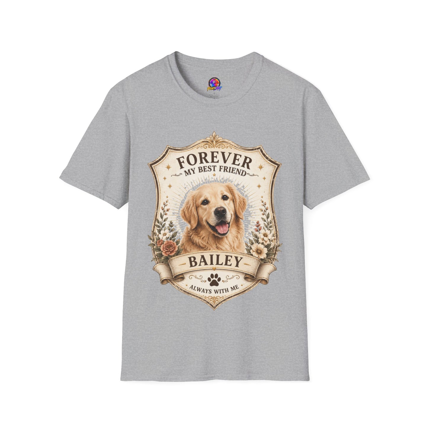 Dog Memorial T-Shirt — "Forever My Best Friend" Personalized Golden Retriever Tribute