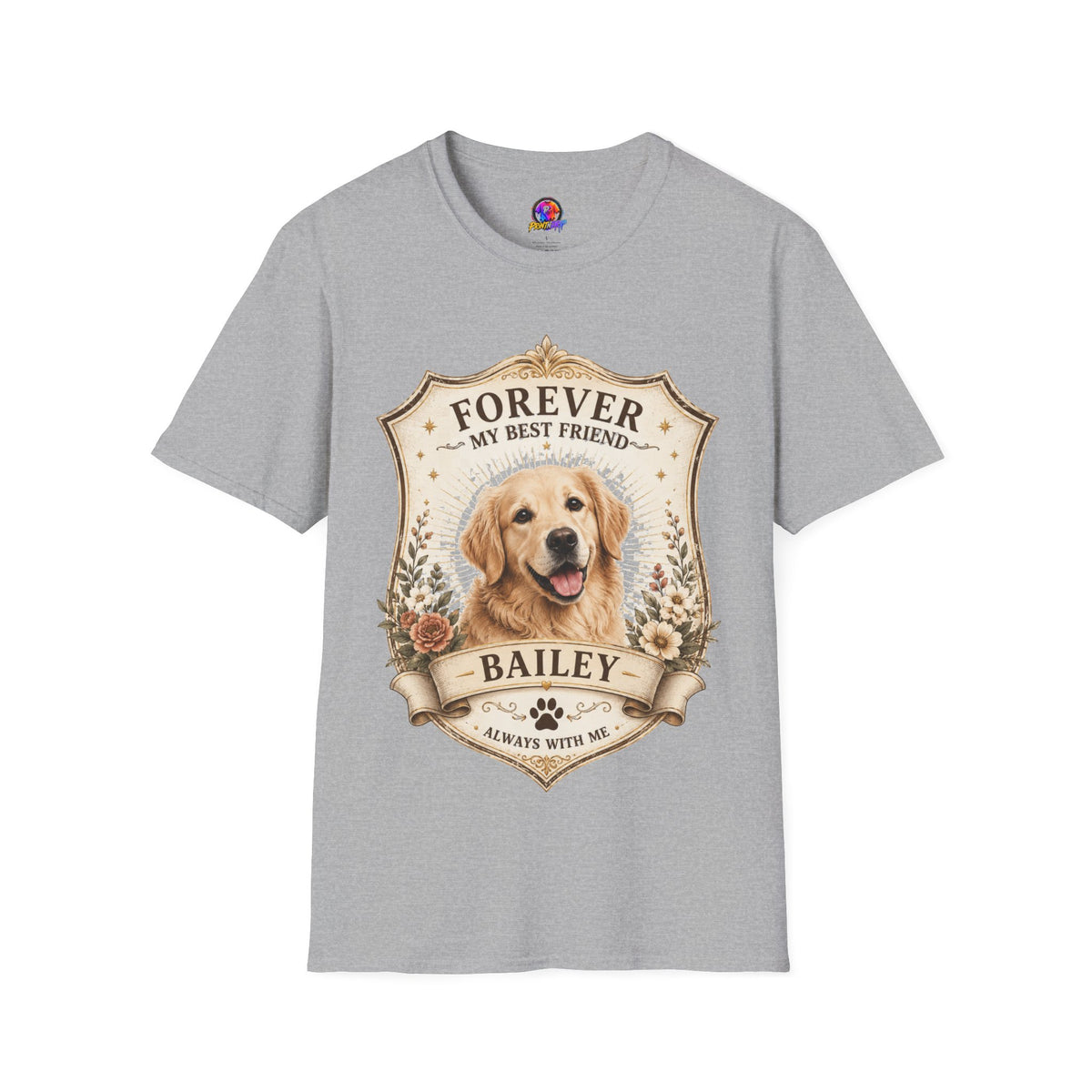 Dog Memorial T-Shirt — "Forever My Best Friend" Personalized Golden Retriever Tribute