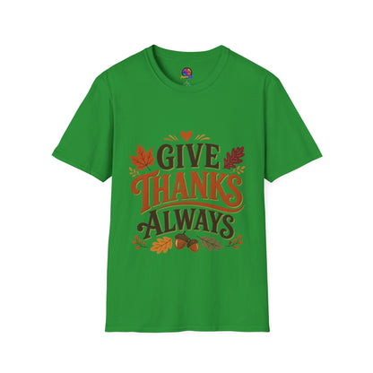Give Thanks Always Tee — Thanksgiving Fall Leaves Gratitude T-Shirt