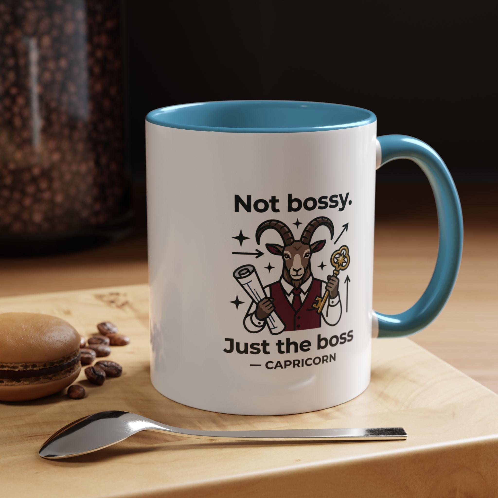 Capricorn Coffee Mug — "Not Bossy, Just the Boss" Zodiac Accent Mug (11/15oz)